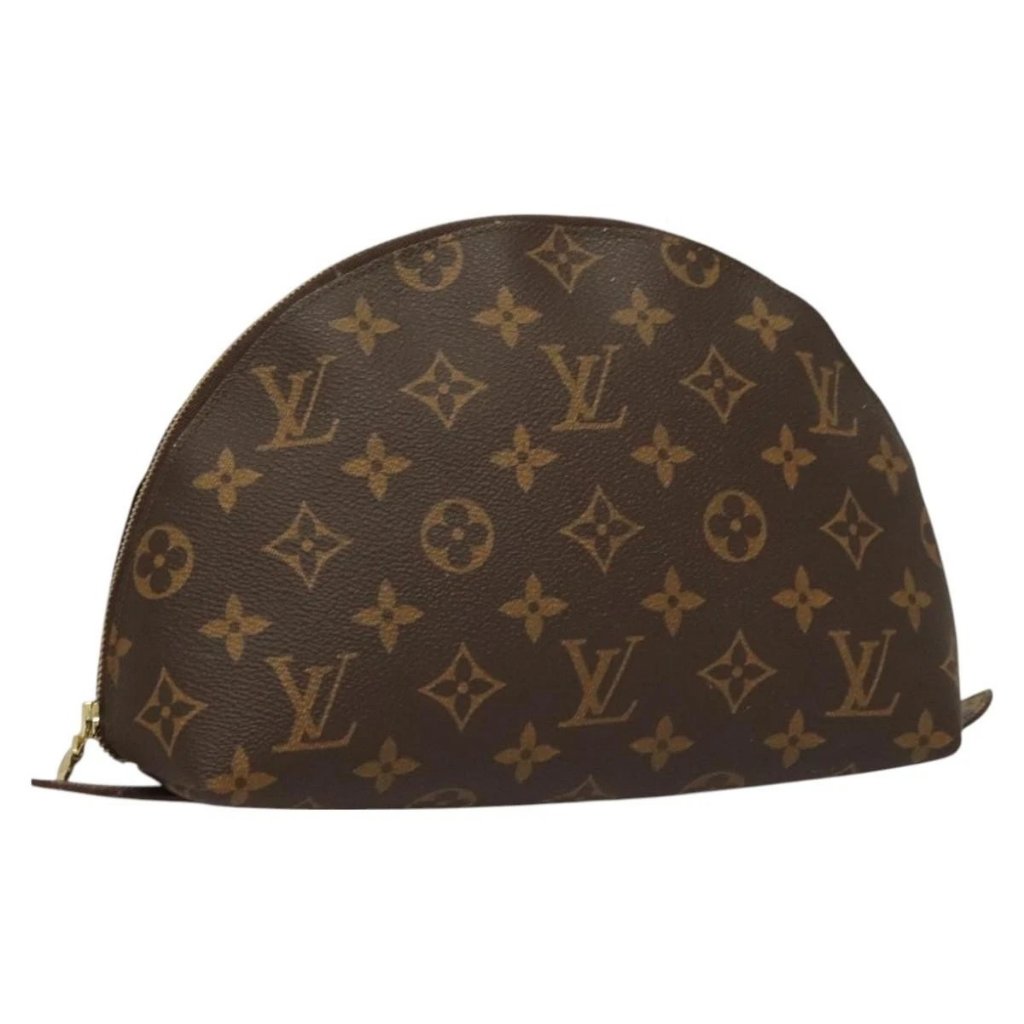 Louis Vuitton Monogram Trousse Demi Ronde Cosmetic Pouch M47520 Lv Auth 130054